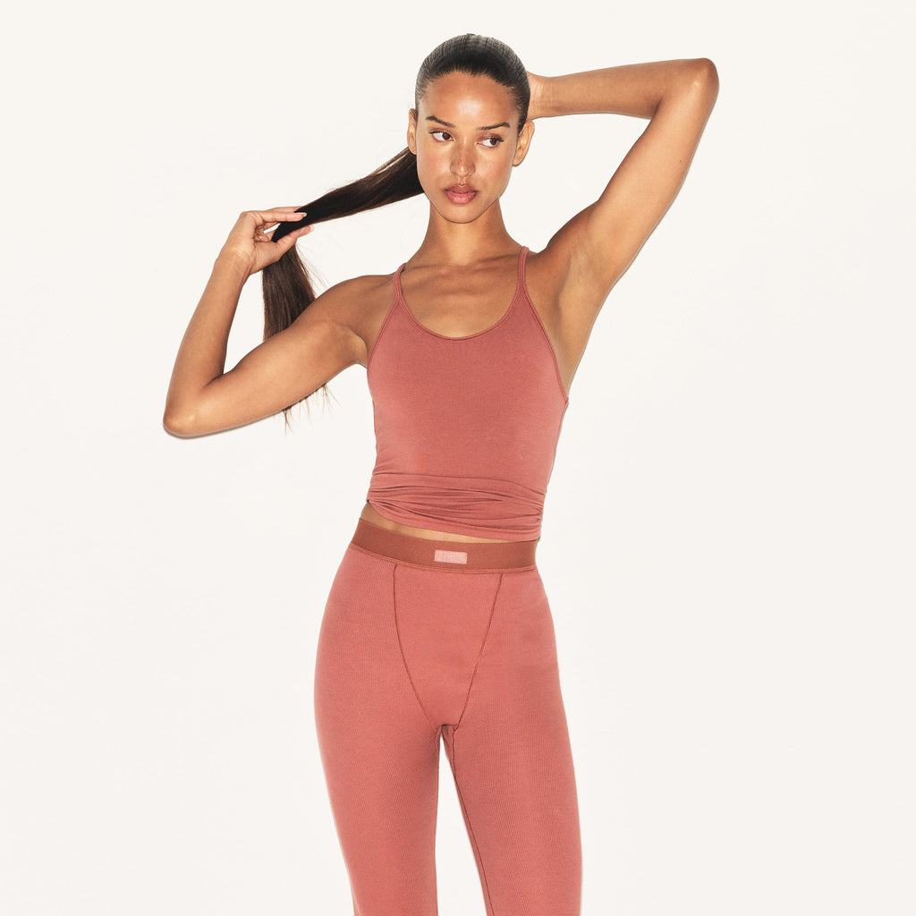 COTTON RIB LEGGING | REDWOOD