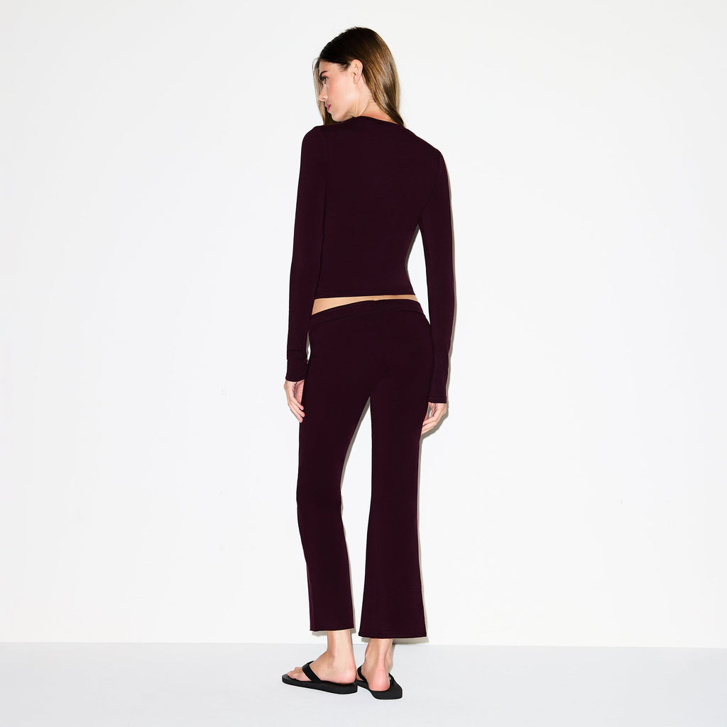 COTTON JERSEY LONG SLEEVE T-SHIRT | CURRANT