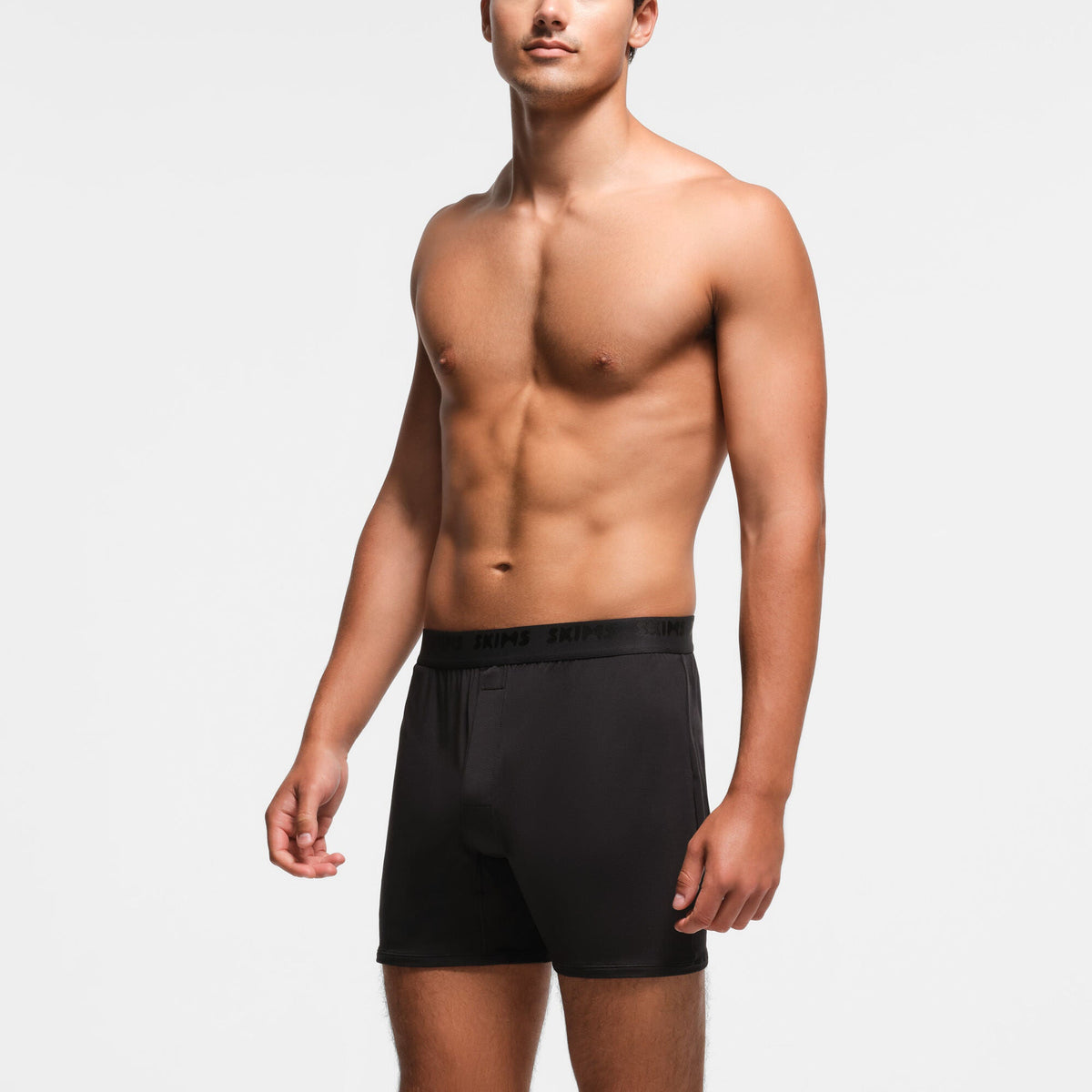 SKIMS STRETCH MENS KNIT BOXER | OBSIDIAN