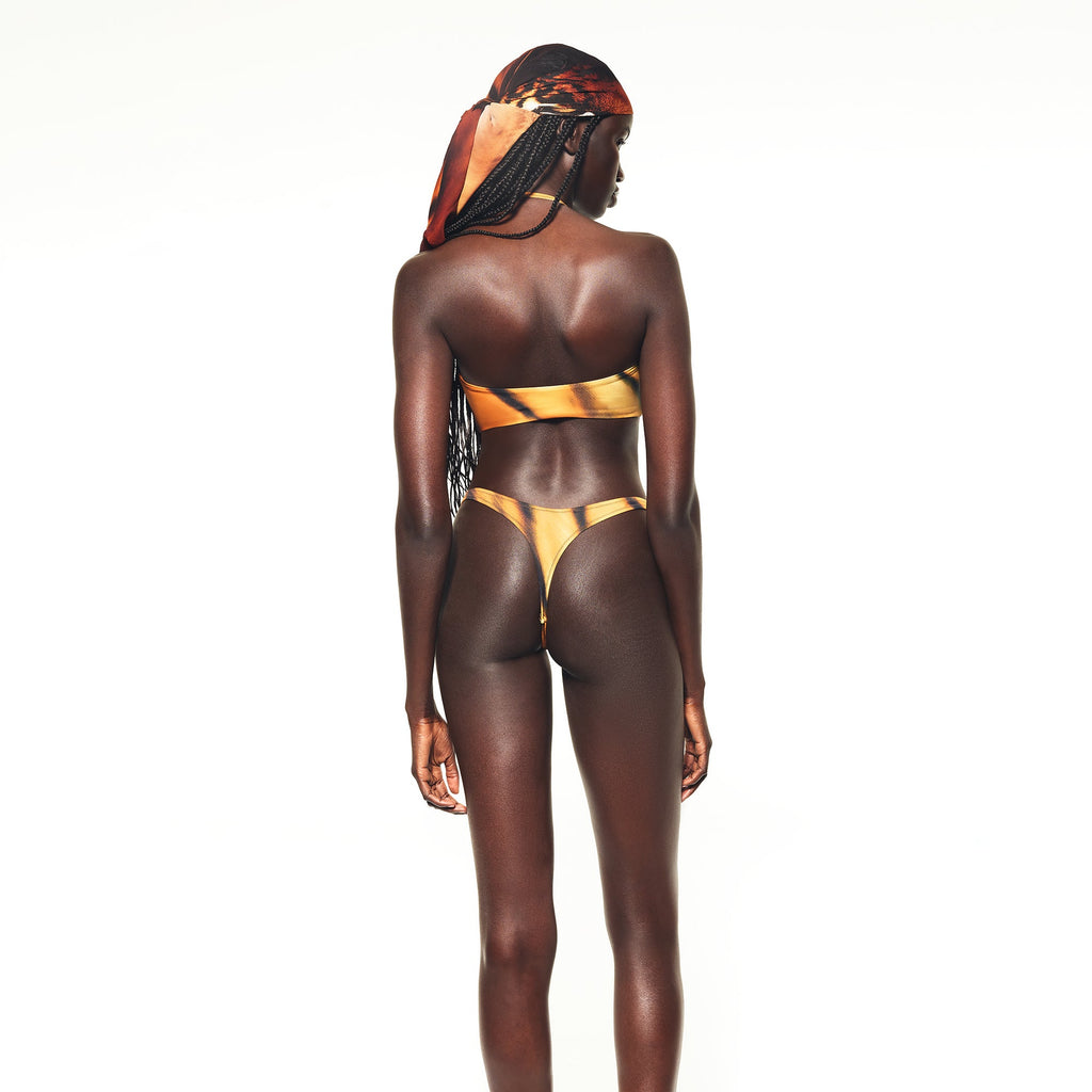 ROBERTO CAVALLI X SKIMS THONG BIKINI BOTTOM | TIGER FACE PRINT