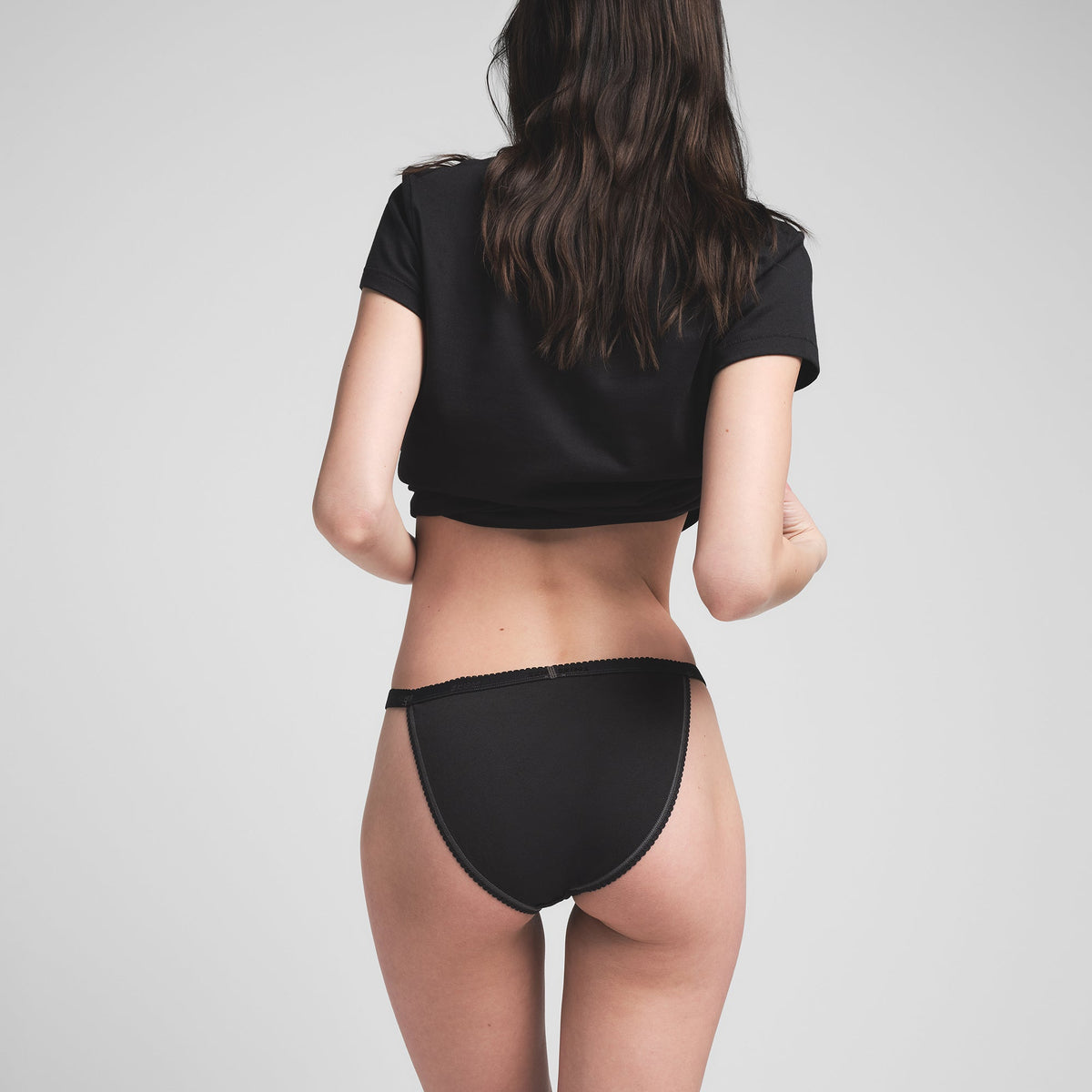 LIGHTWEIGHT COTTON LOGO PICOT STRING BIKINI | SOOT