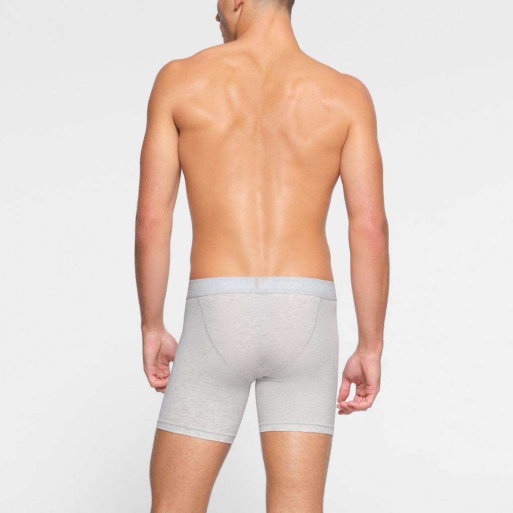 SKIMS COTTON MENS 5" BOXER BRIEF | LIGHT HEATHER GREY