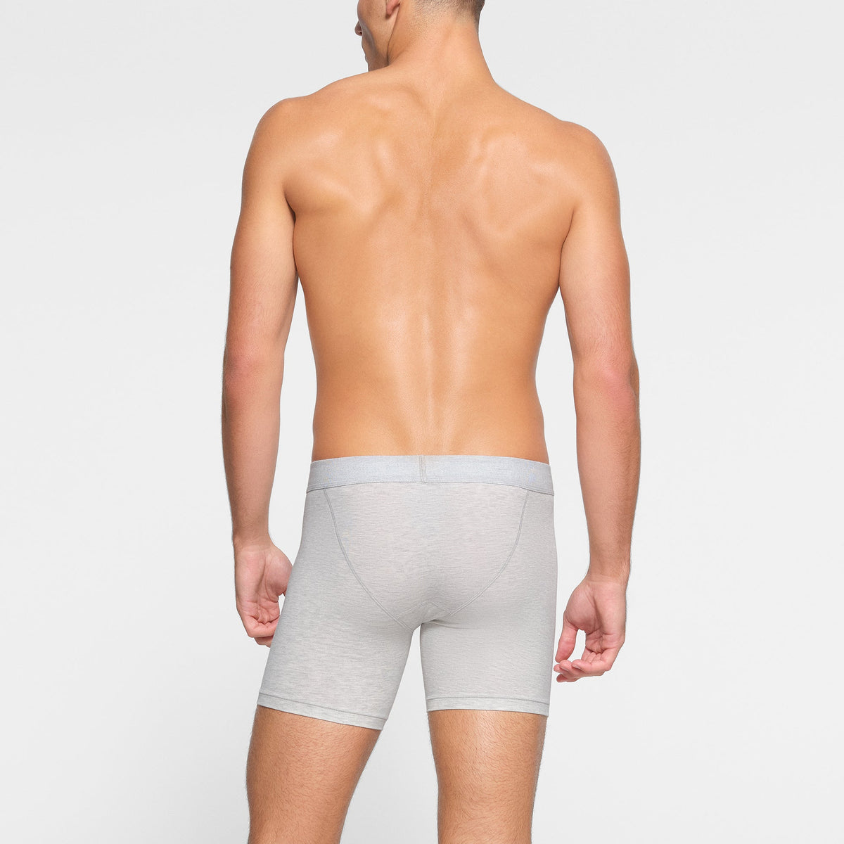 SKIMS COTTON MENS 5" BOXER BRIEF | LIGHT HEATHER GREY