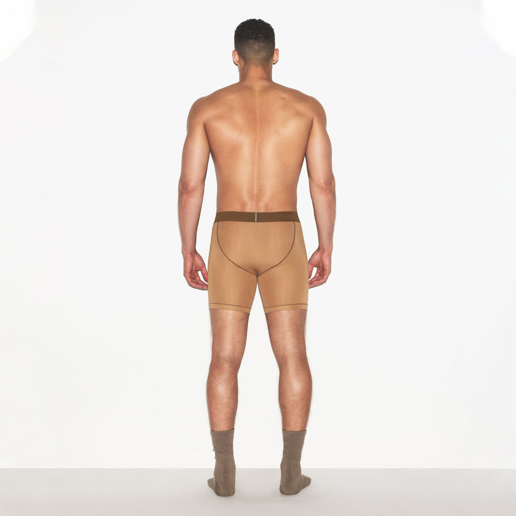 SKIMS COTTON MENS 5" BOXER BRIEF | RUSSET