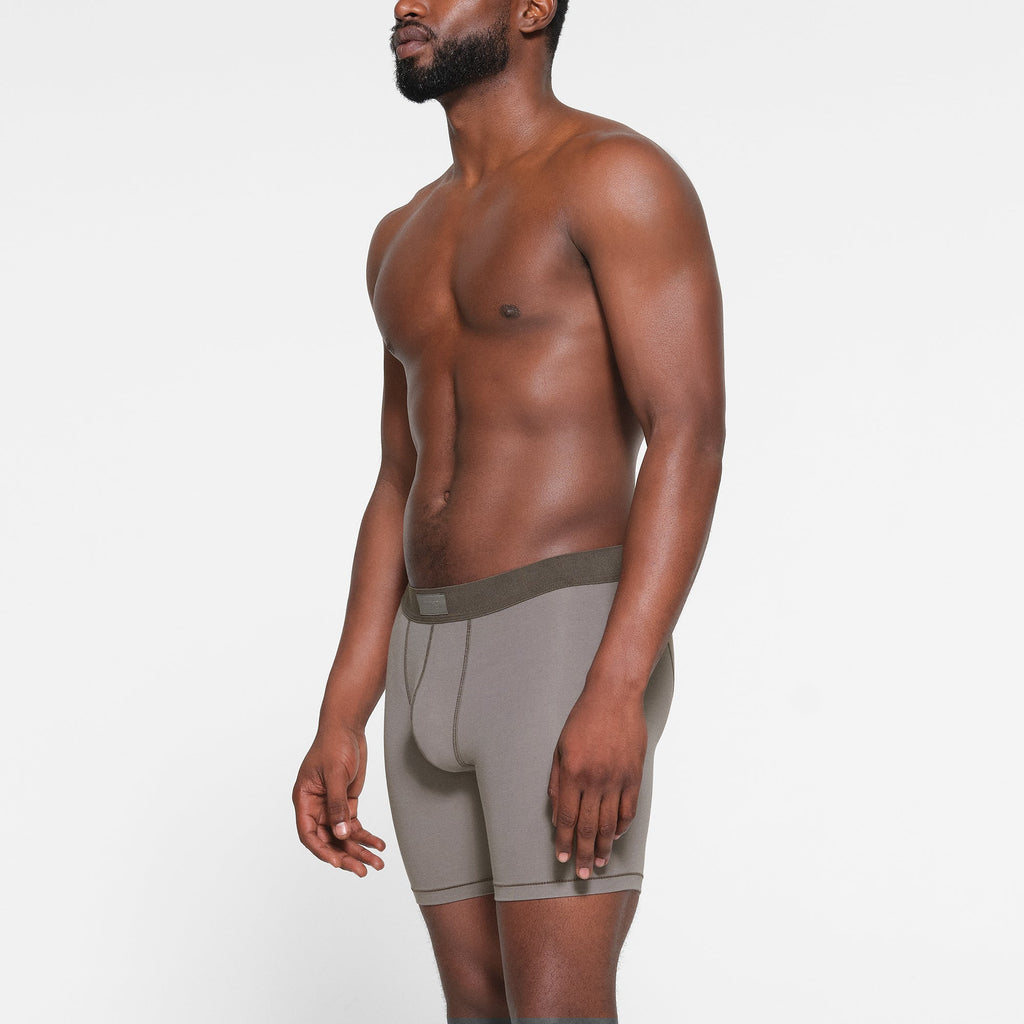 SKIMS COTTON MENS 5" BOXER BRIEF | WASHED GUNMETAL