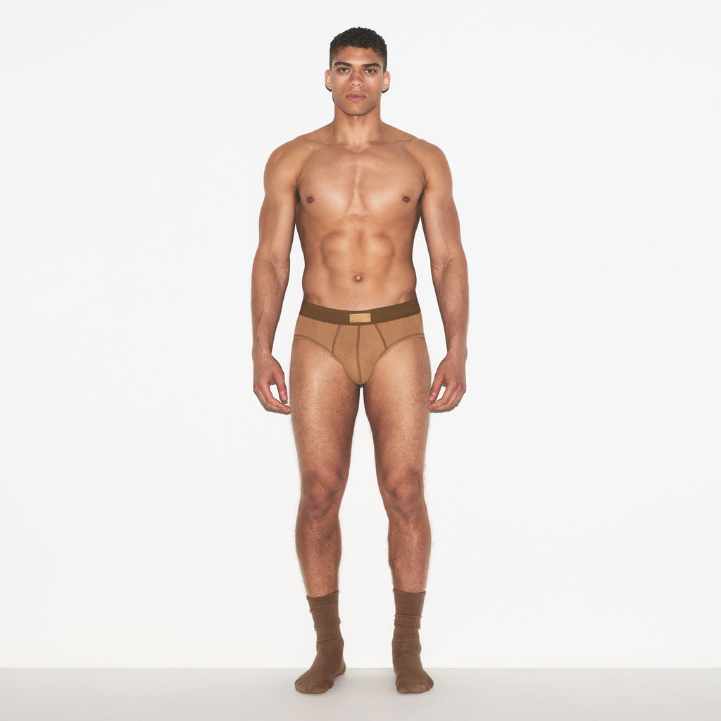 SKIMS COTTON MENS BRIEF 3-PACK | RUSSET MULTI