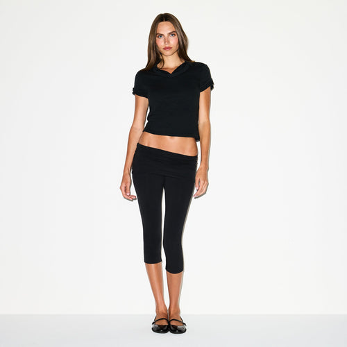 COTTON JERSEY FOLDOVER CAPRI | SOOT