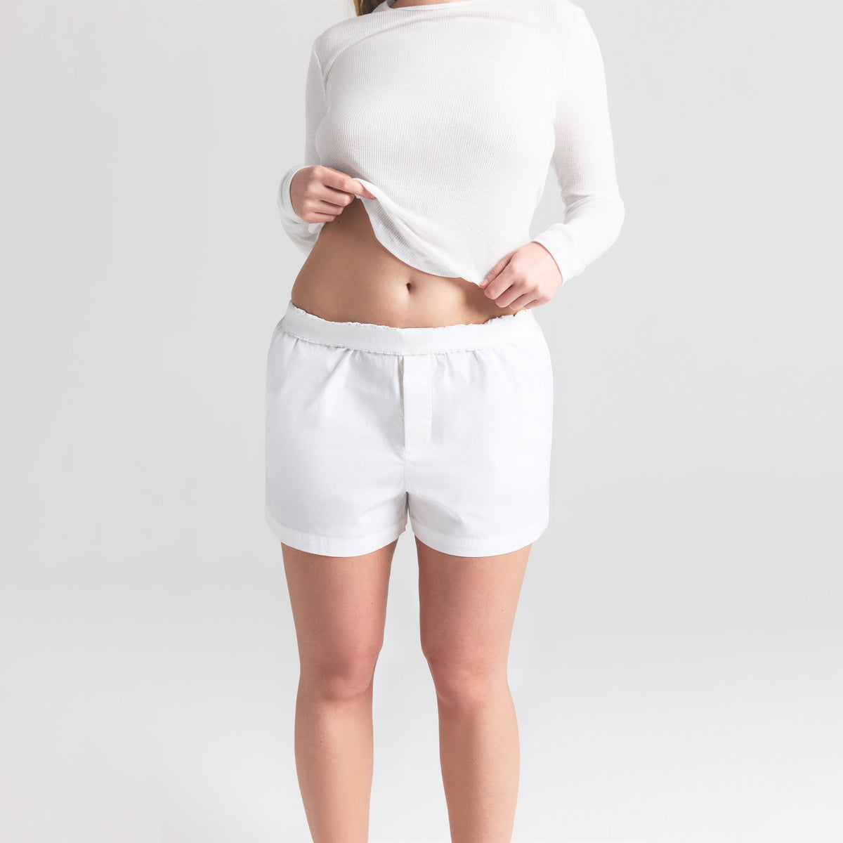 COTTON POPLIN BOXER | SNOW