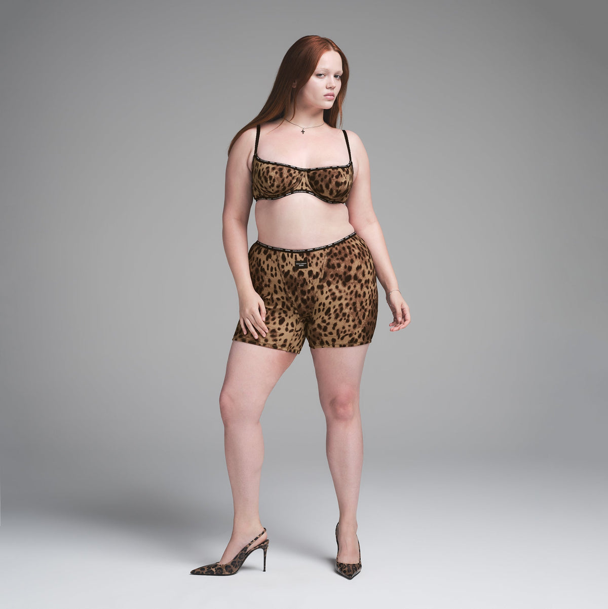DOLCE&GABBANA X SKIMS COTTON RIB BOXER | LEOPARD