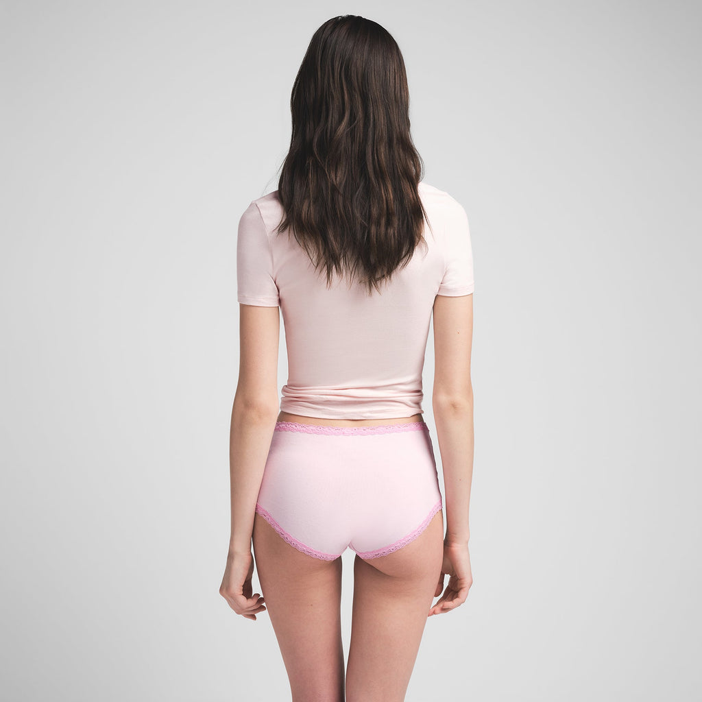 LIGHTWEIGHT COTTON LACE BOY SHORT | CHERRY BLOSSOM