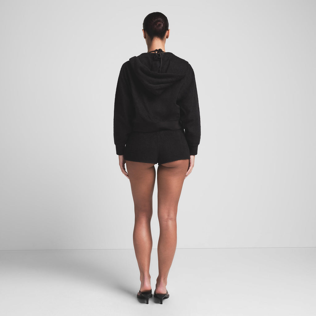 TERRY COVER-UPS ZIP UP HOODIE | ONYX