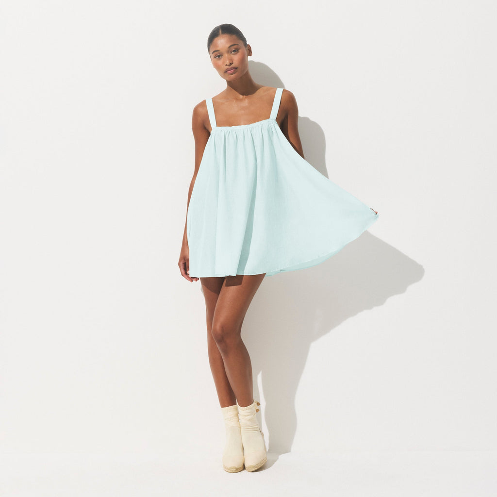 COTTON VOILE MINI DRESS | FROST
