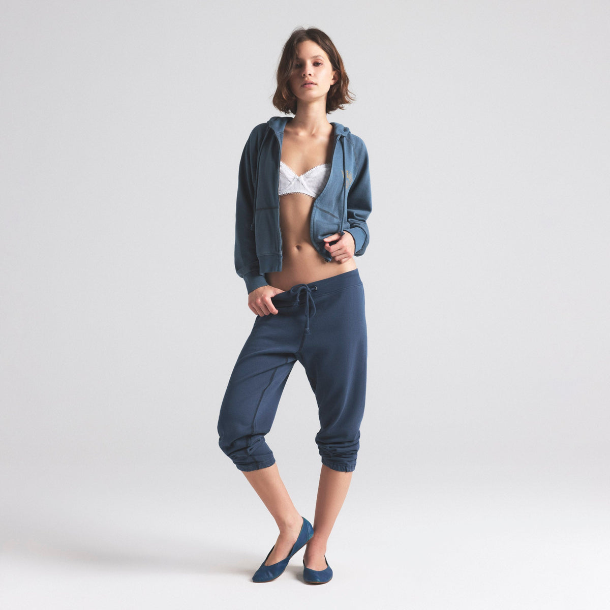 LIGHTWEIGHT FLEECE SHRUNKEN JOGGER | WASHED NAVY