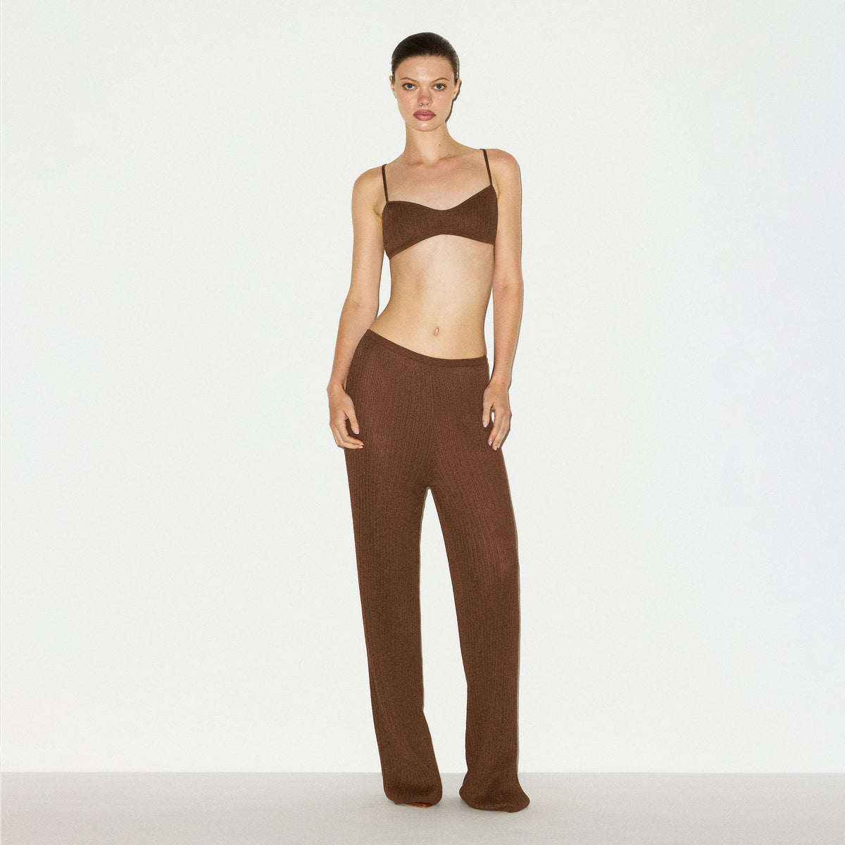 SHEER KNIT BRALETTE | BISON