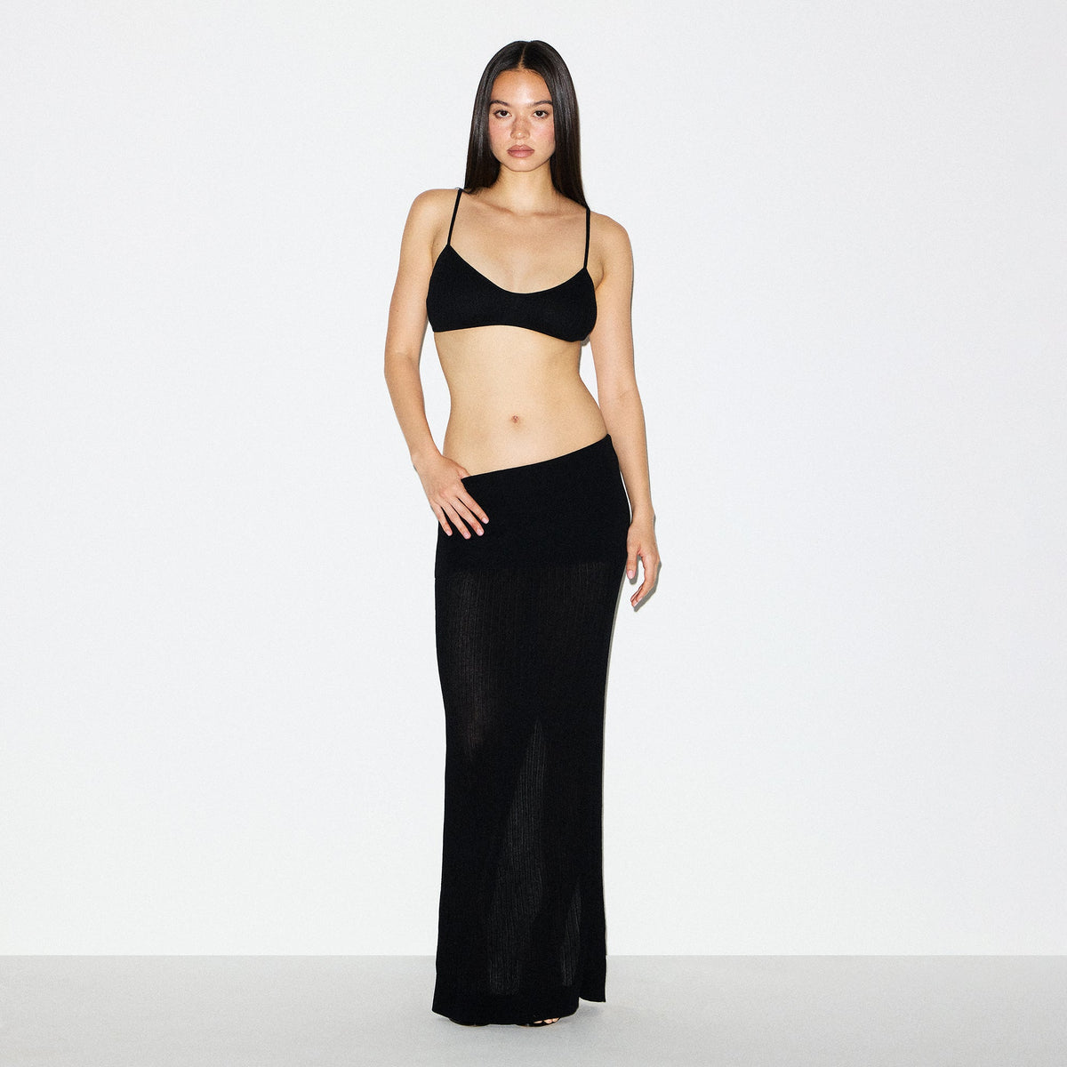 SHEER KNIT BRALETTE | ONYX