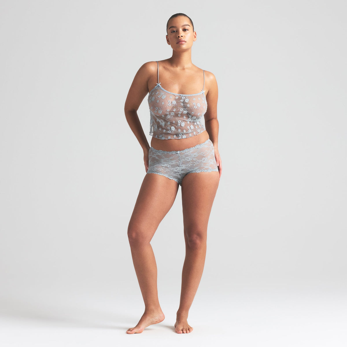 STRETCH LACE BOY SHORT | MERCURY