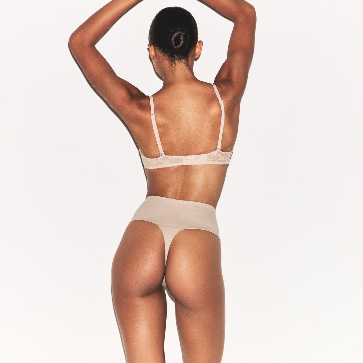 COTTON SHAPEWEAR HIGH-WAISTED THONG | LINEN