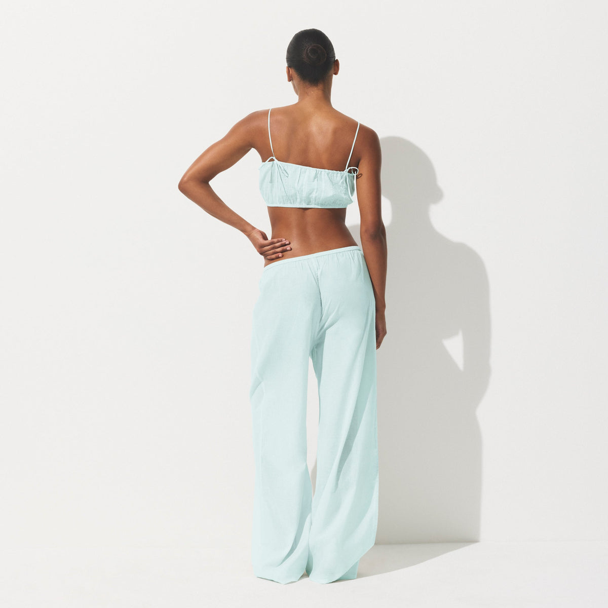 COTTON VOILE LOOSE PANT | FROST