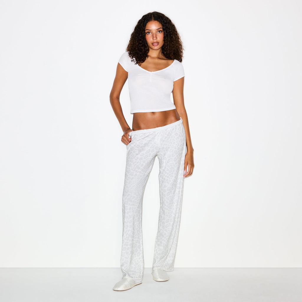 HEAVY POINTELLE STRAIGHT LEG PANT | PACIFIC LEOPARD PRINT