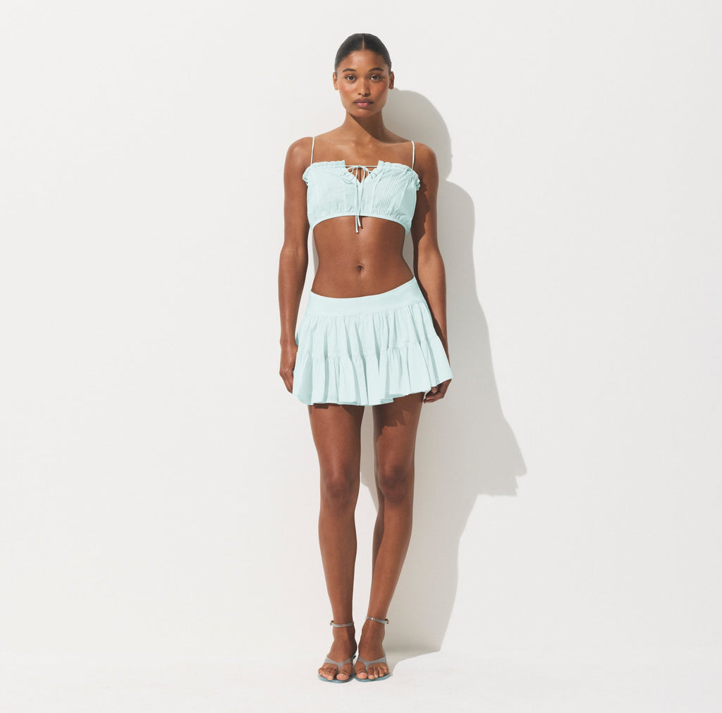 COTTON VOILE MINI SKIRT | FROST
