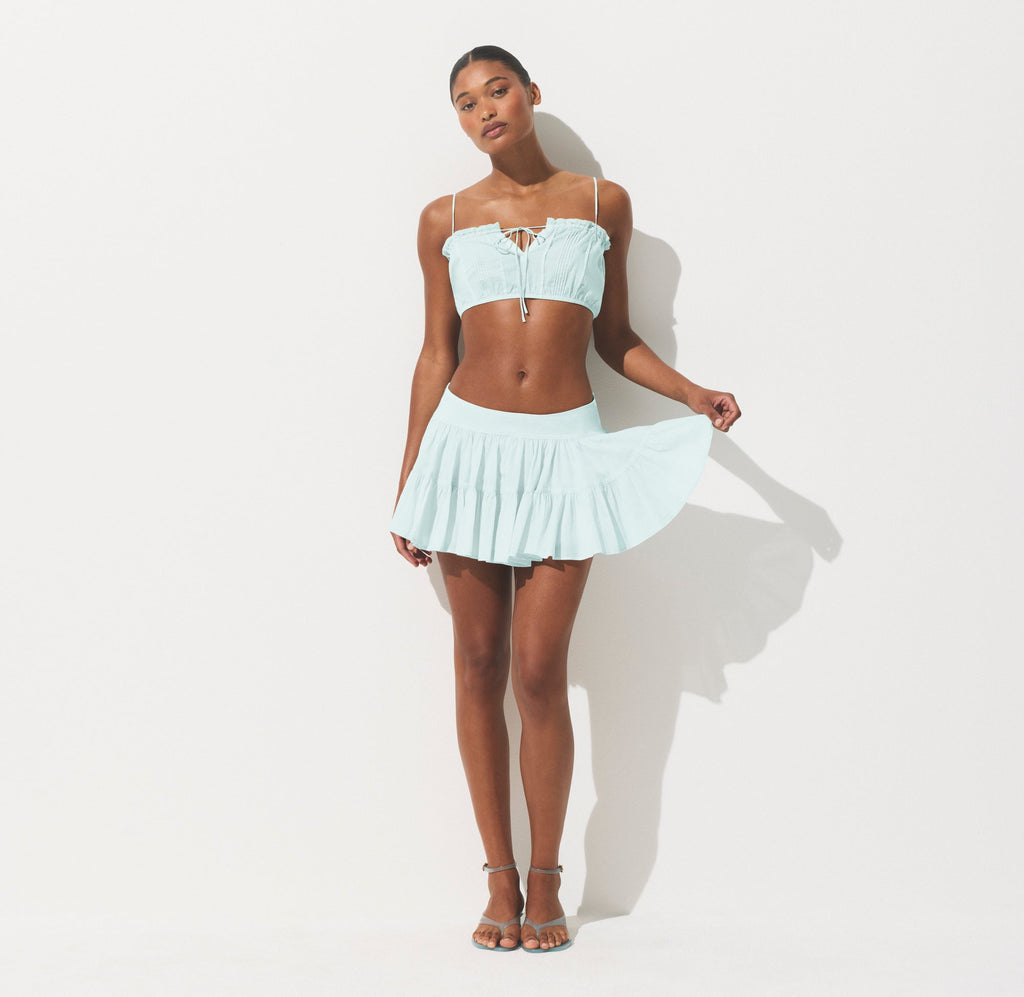 COTTON VOILE MINI SKIRT | FROST