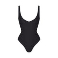 SKIMS BODY UNLINED PLUNGE THONG BODYSUIT | ONYX