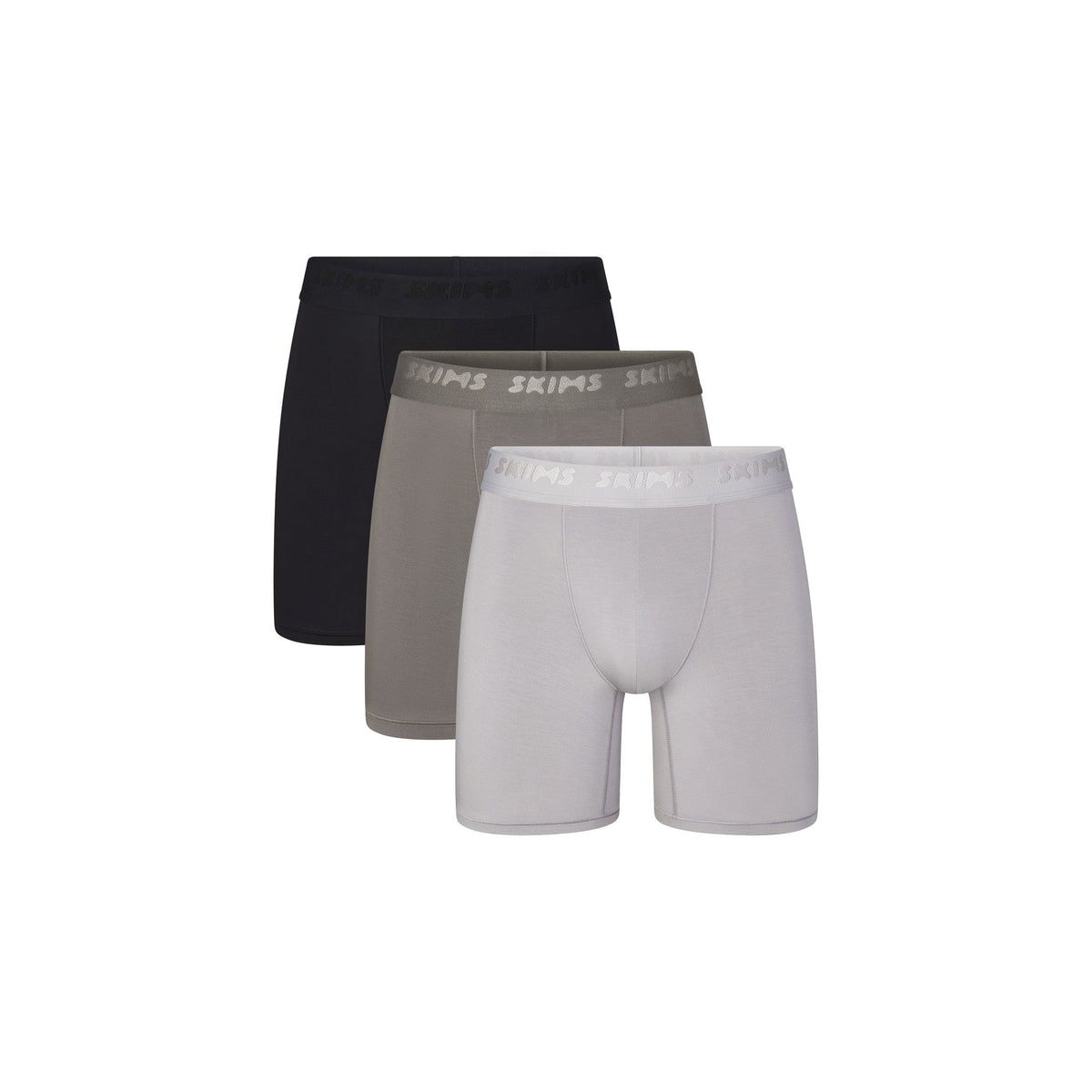 SKIMS STRETCH MENS 5" BOXER BRIEF 3-PACK | GUNMETAL MULTI