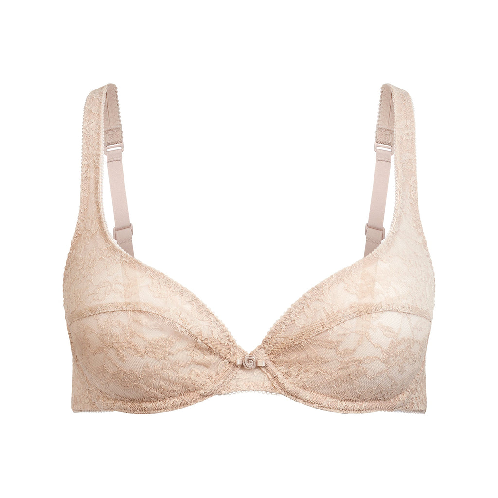 VINTAGE BRAS LACE UNLINED BRA | MUSHROOM