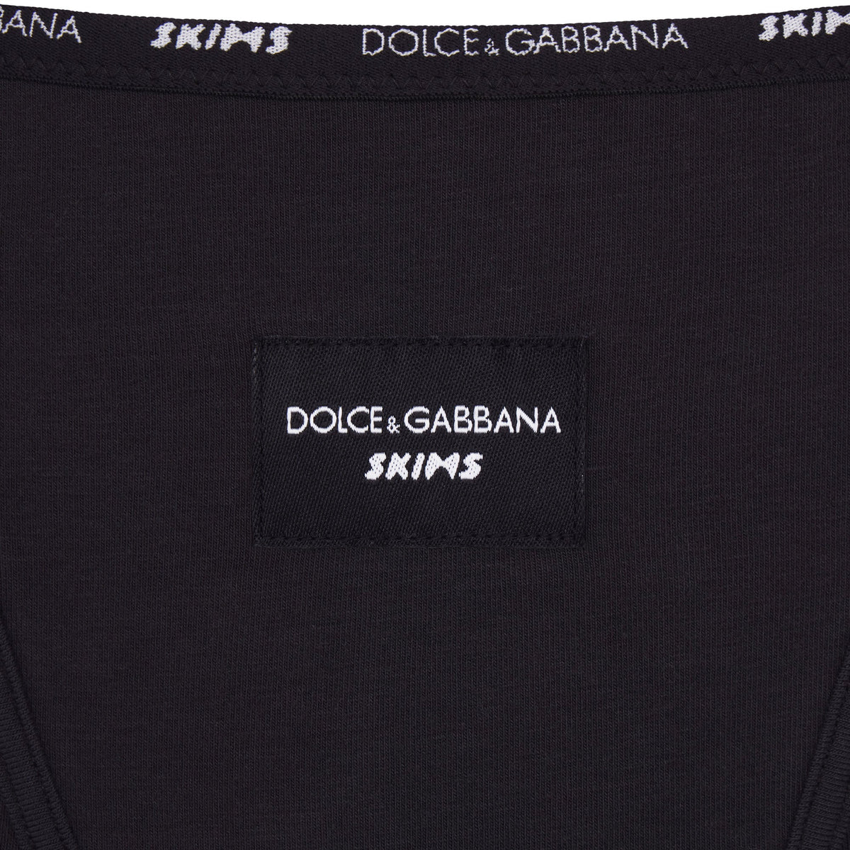 DOLCE&GABBANA X SKIMS COTTON JERSEY BOXER | ONYX