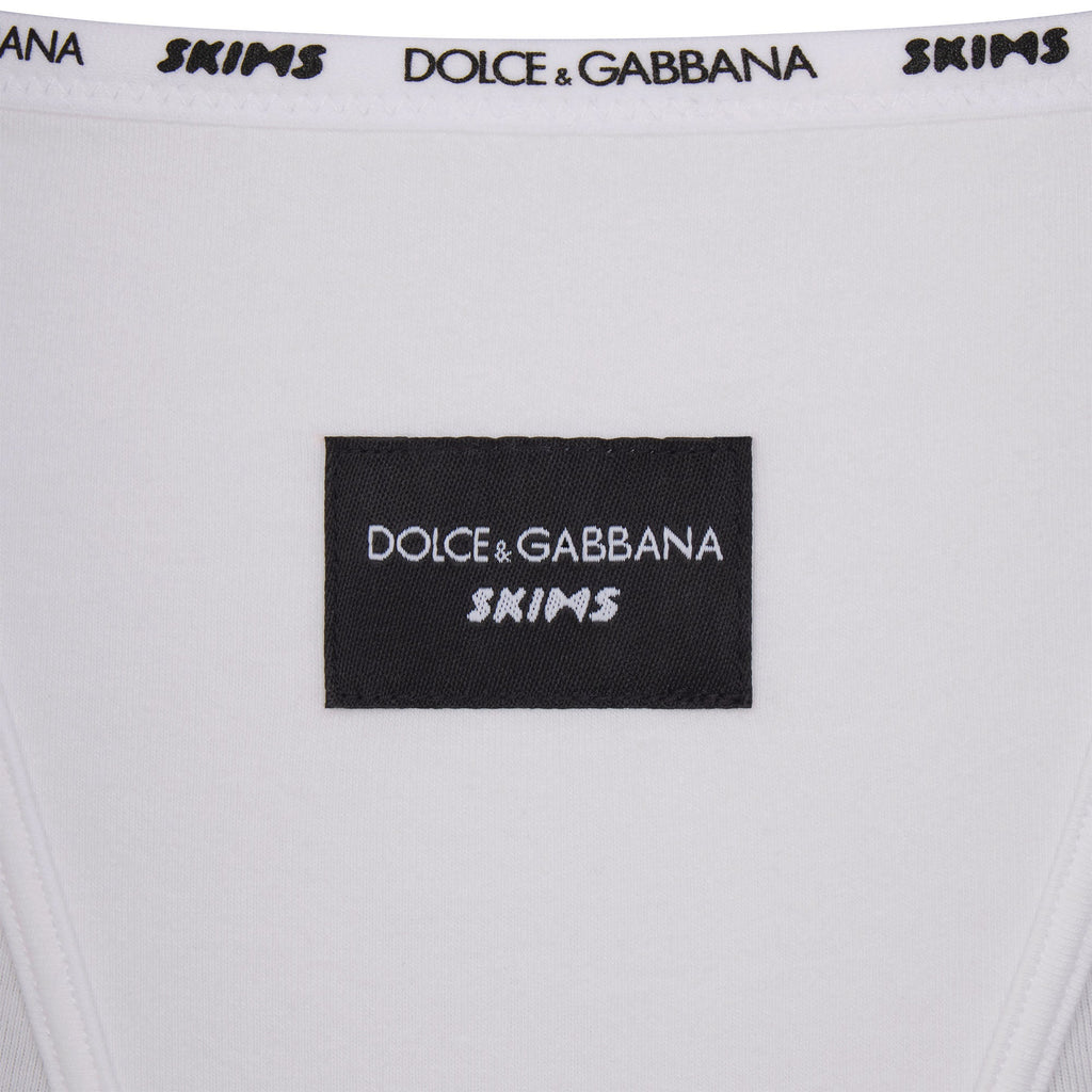 DOLCE&GABBANA X SKIMS COTTON JERSEY BOXER | SNOW