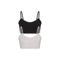 COTTON SEAMLESS JUNIORS BRALETTE 2-PACK | LIGHT HEATHER GREY AND SOOT