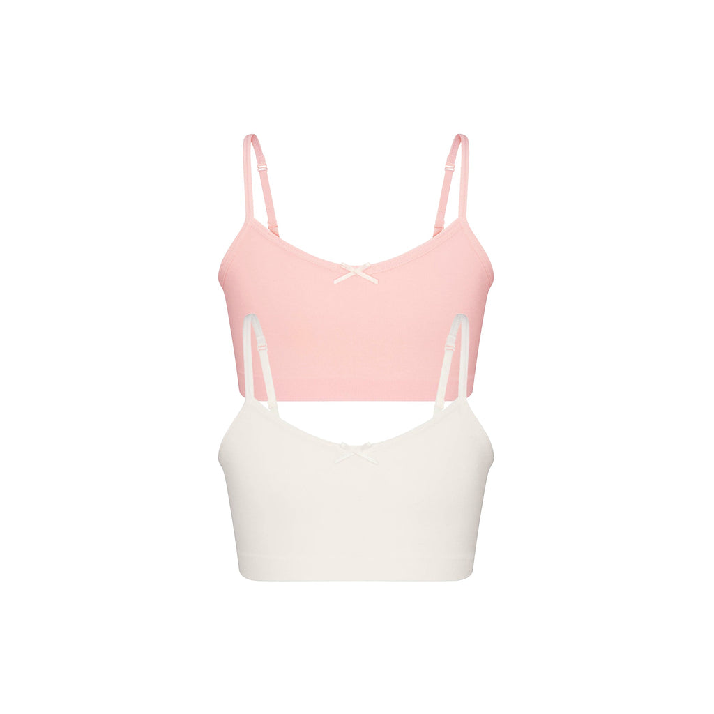 COTTON SEAMLESS JUNIORS BRALETTE 2-PACK | MARBLE AND BALLET