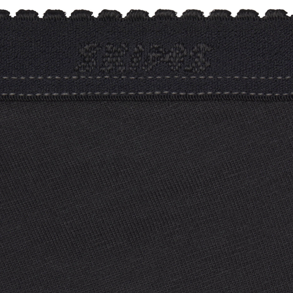 LIGHTWEIGHT COTTON LOGO PICOT HIPSTER | SOOT