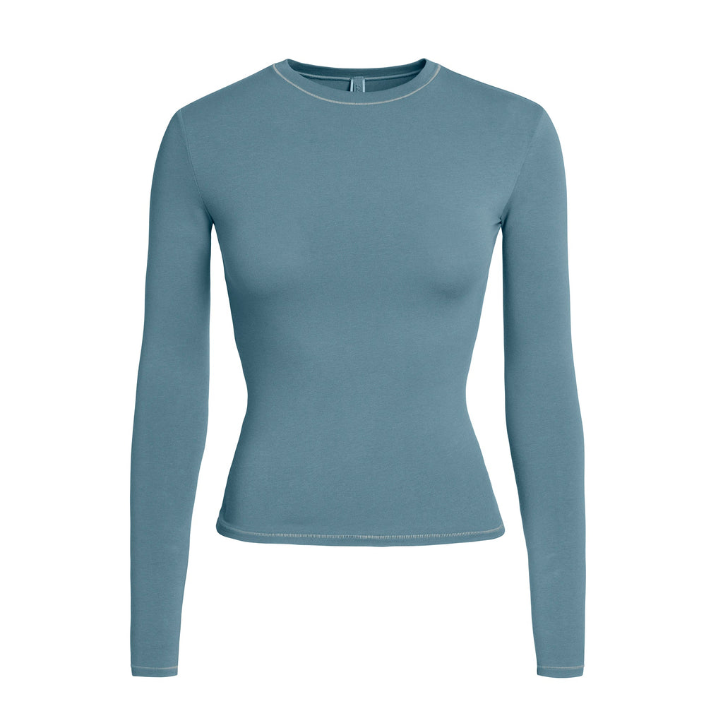 COTTON JERSEY LONG SLEEVE T-SHIRT | KYANITE