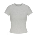 COTTON RIB T-SHIRT | LIGHT HEATHER GREY