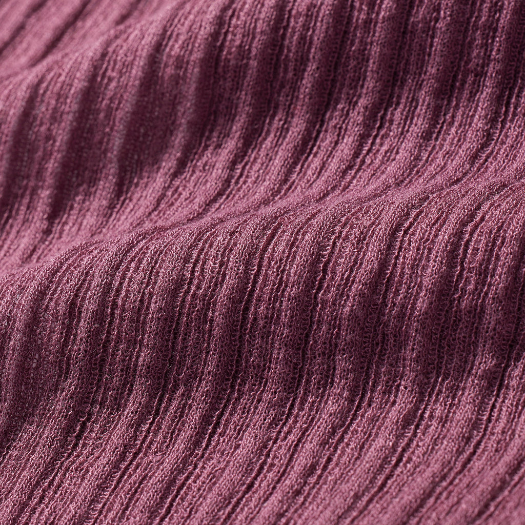 SHEER KNIT PLUNGE MINI DRESS | BEET