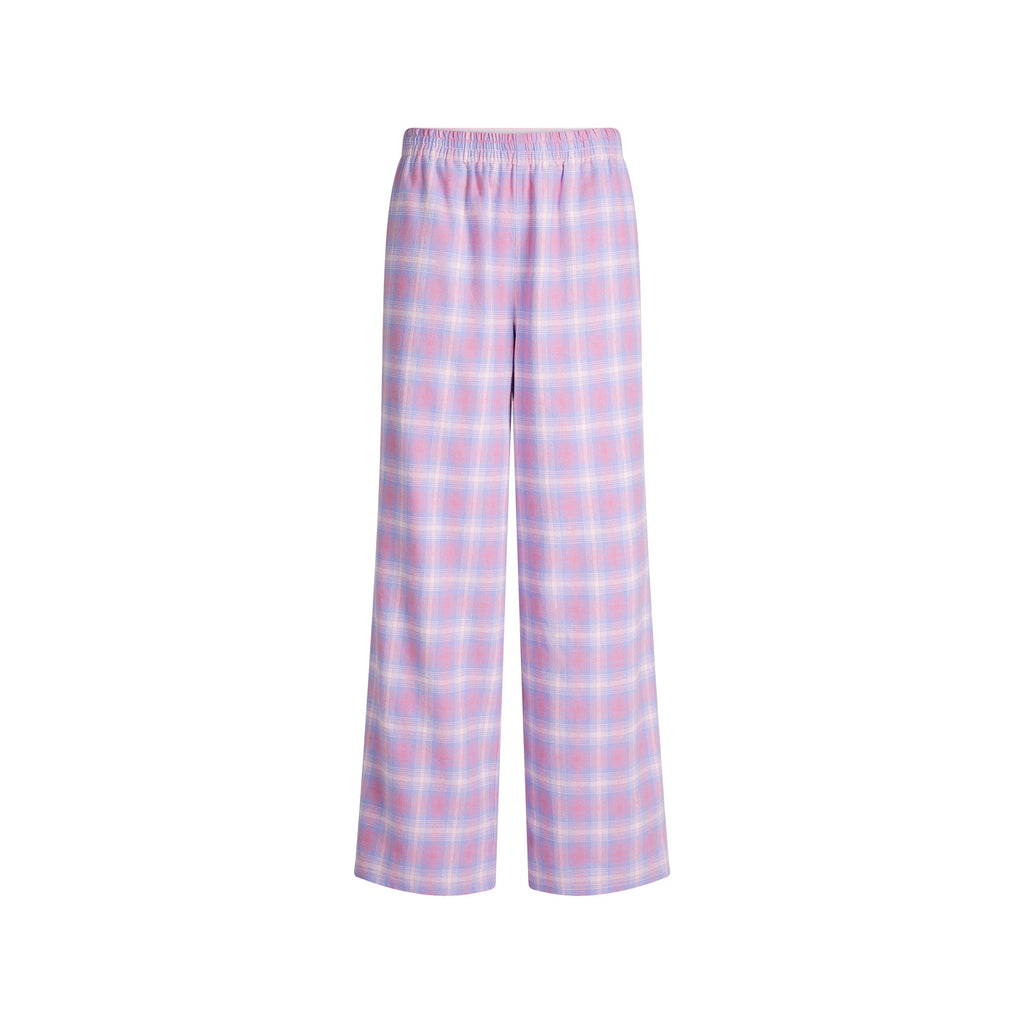 FLANNEL SLEEP OVERSIZED PANT | COTTON CANDY PLAID