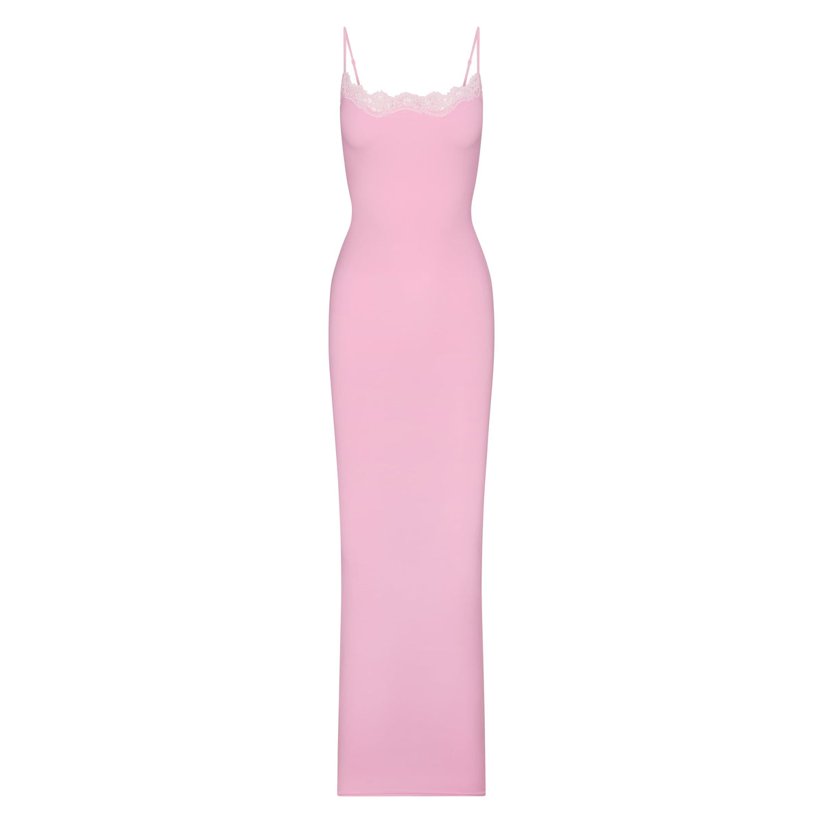 FITS EVERYBODY LACE LONG SLIP DRESS | BUBBLEGUM TONAL