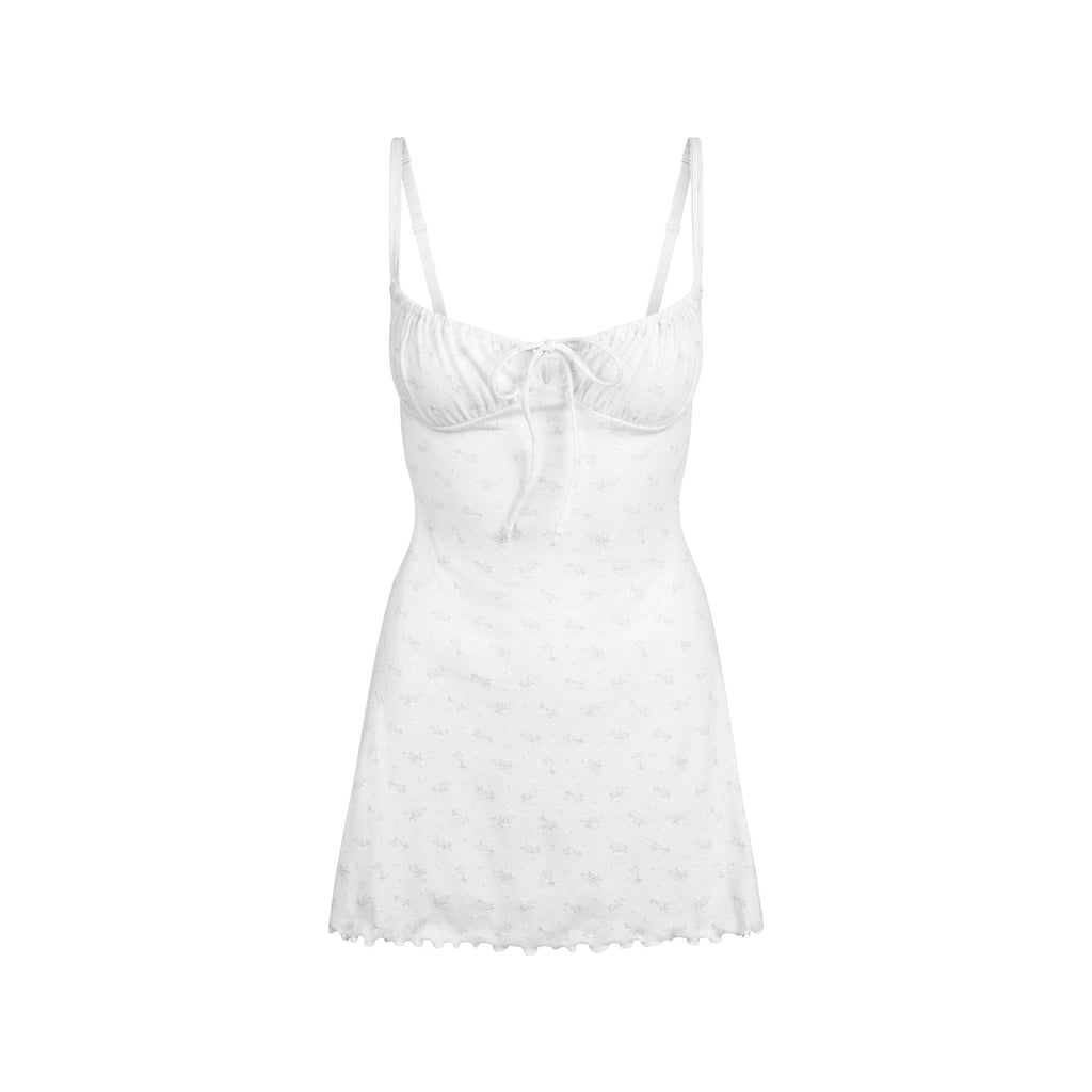 LOGO POINTELLE MINI DRESS | PACIFIC FLORAL PRINT