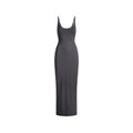 SMOOTH LAYERS SCOOP NECK LONG DRESS | GRAPHITE