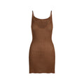 SHEER KNIT PLUNGE MINI DRESS | BISON