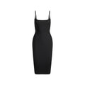 CLING MATTE MIDI DRESS | OBSIDIAN