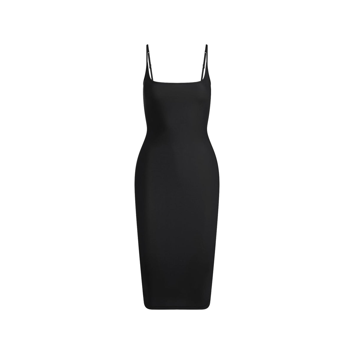 CLING MATTE MIDI DRESS | OBSIDIAN