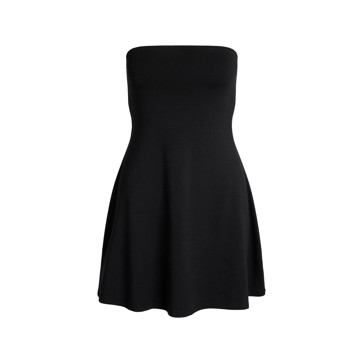 SMOOTH LAYERS STRAPLESS MINI DRESS | OBSIDIAN