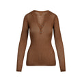 SHEER KNIT LONG SLEEVE HENLEY | BISON