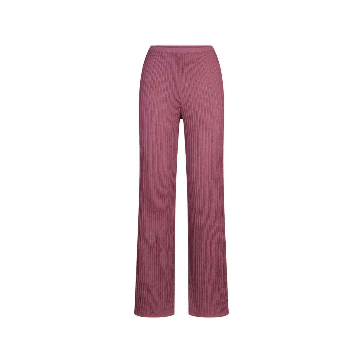 SHEER KNIT STRAIGHT LEG PANT | BEET