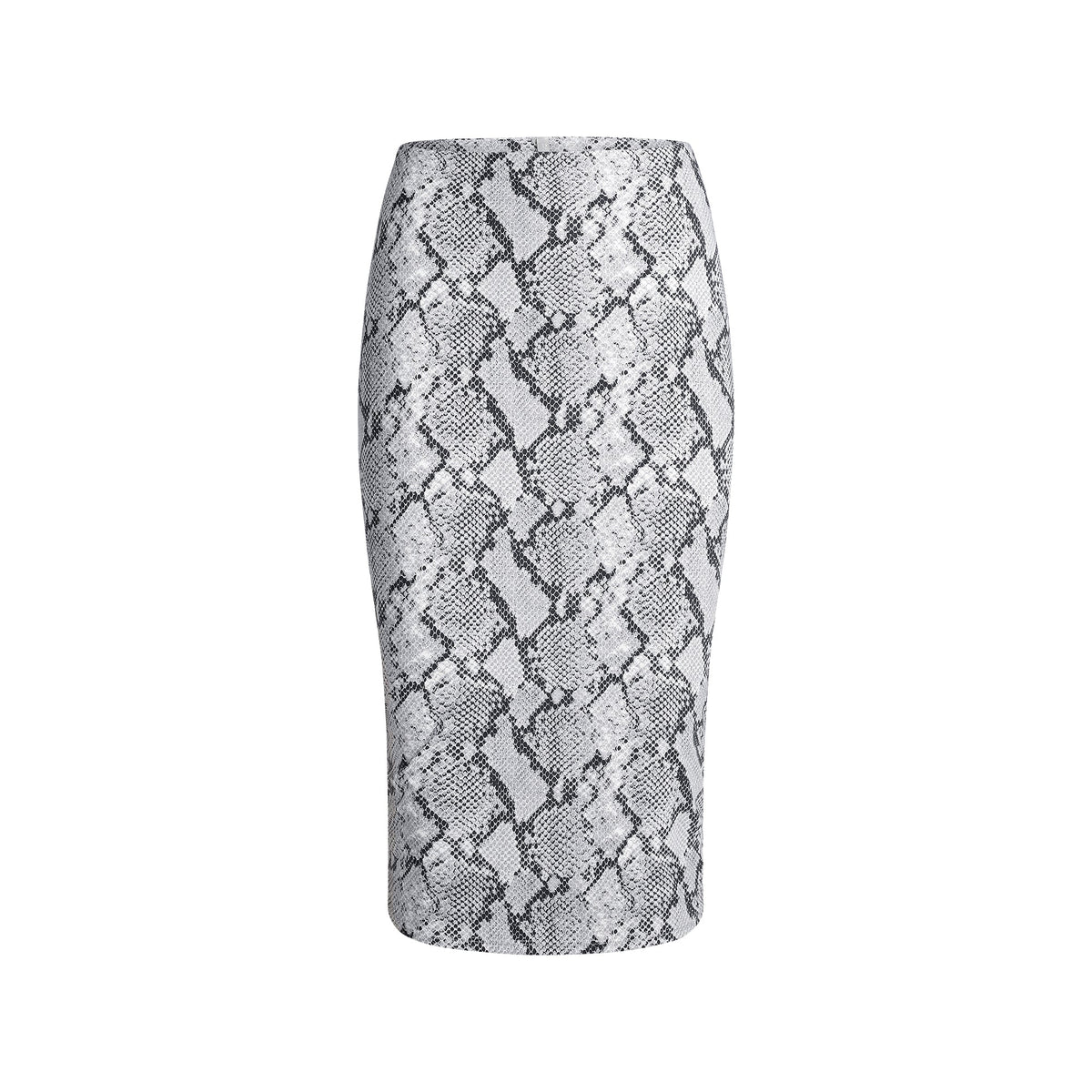 CLING MATTE MIDI SKIRT | CHROME SNAKESKIN PRINT