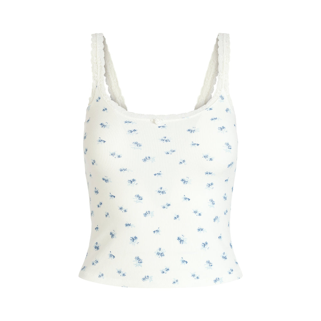 SOFT LOUNGE LACE CAMI | BLUE GARDEN PRINT