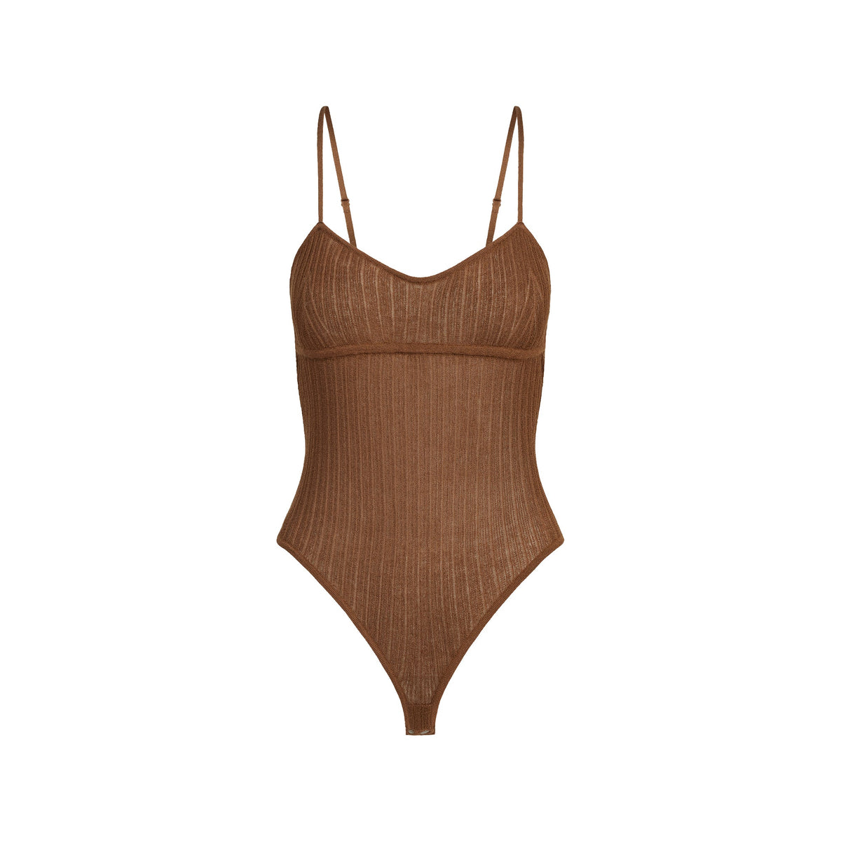 SHEER KNIT CAMI BODYSUIT | BISON
