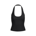 CLING MATTE HALTER TOP | OBSIDIAN
